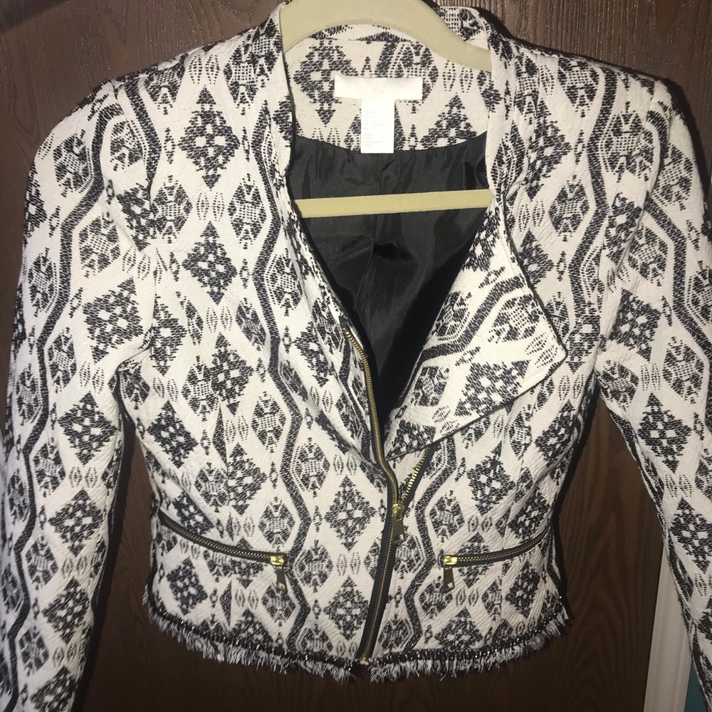 Black and white printed H&M jacket